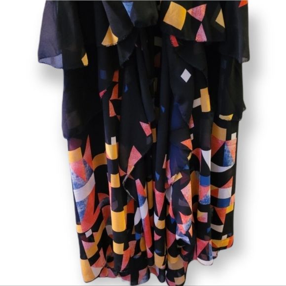 Maison cinqcent dark blue geometric flowy dress - Picture 3 of 5